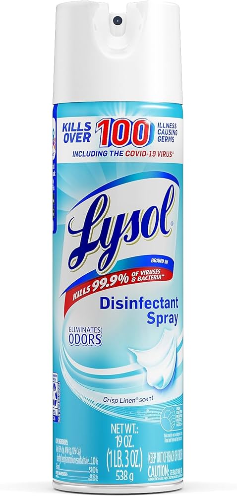 Lysol Disinfectant Spray, Sanitizing, Antibacterial Spray, For Disinfecting and Deodorizing, Crisp Linen, 19 fl oz